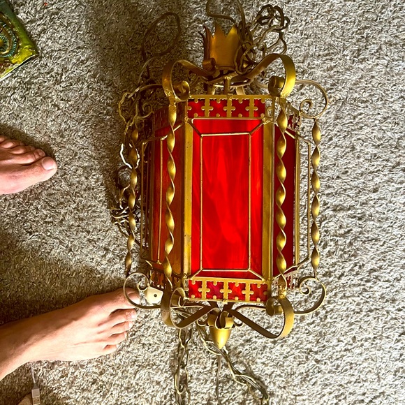 MCM Other - Mcm swag lamp with extra glass panels